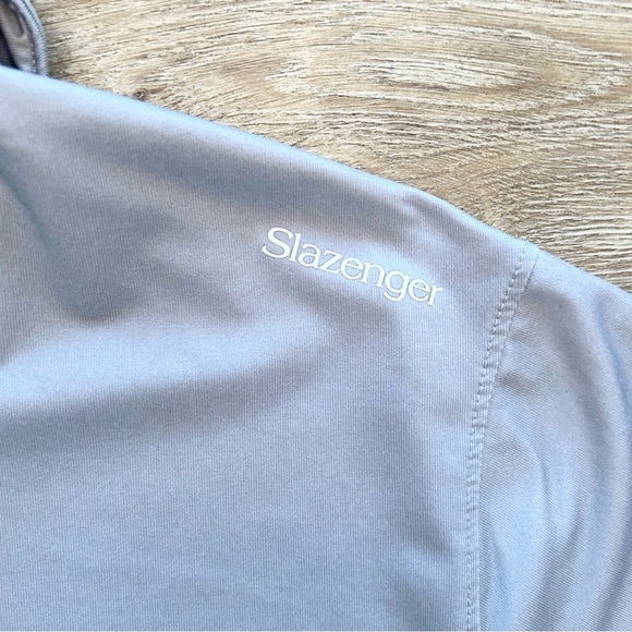 Slazenger Men’s Golf Sport Polo Shirt Size XL Gray Striped Front Breathable - Picture 7 of 8